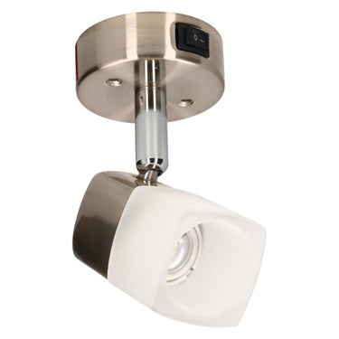Luna camper en caravan opbouwspot - ece r10 - geborsteld staal met melkglas - zonder verkoopverpakking