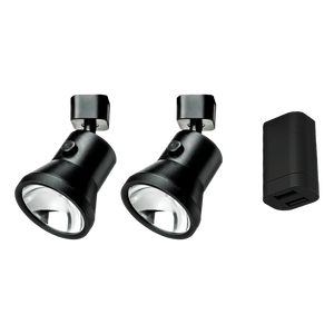 Starterset - 2x lanciano spotlight zwart groot + dubbele usb-a aansluiting