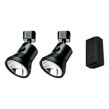 Starterset - 2x lanciano spotlight zwart groot + dubbele usb-a aansluiting