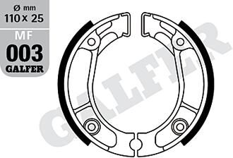 Galfer remsegmenten mf003 brake shoe mf003 g2165 organic