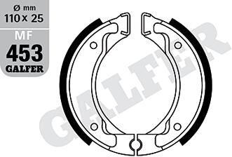 Galfer remsegmenten mf453 brake shoe mf453 g2165 organic