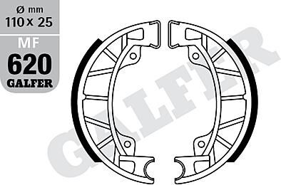 Galfer remsegmenten mf620 brake shoe mf620 g2165 organic