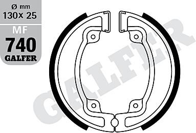 Galfer remsegmenten mf740 brake shoe mf740 g2165 organic