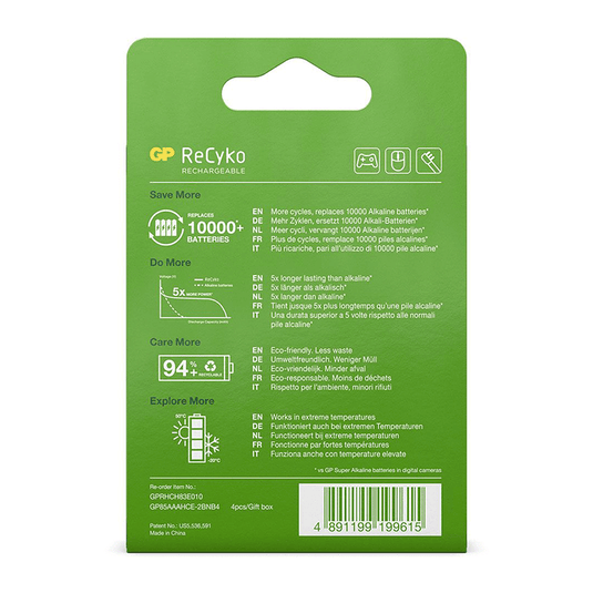 Gp oplaadbare aaa-batterijen 850mah nimh 4pk