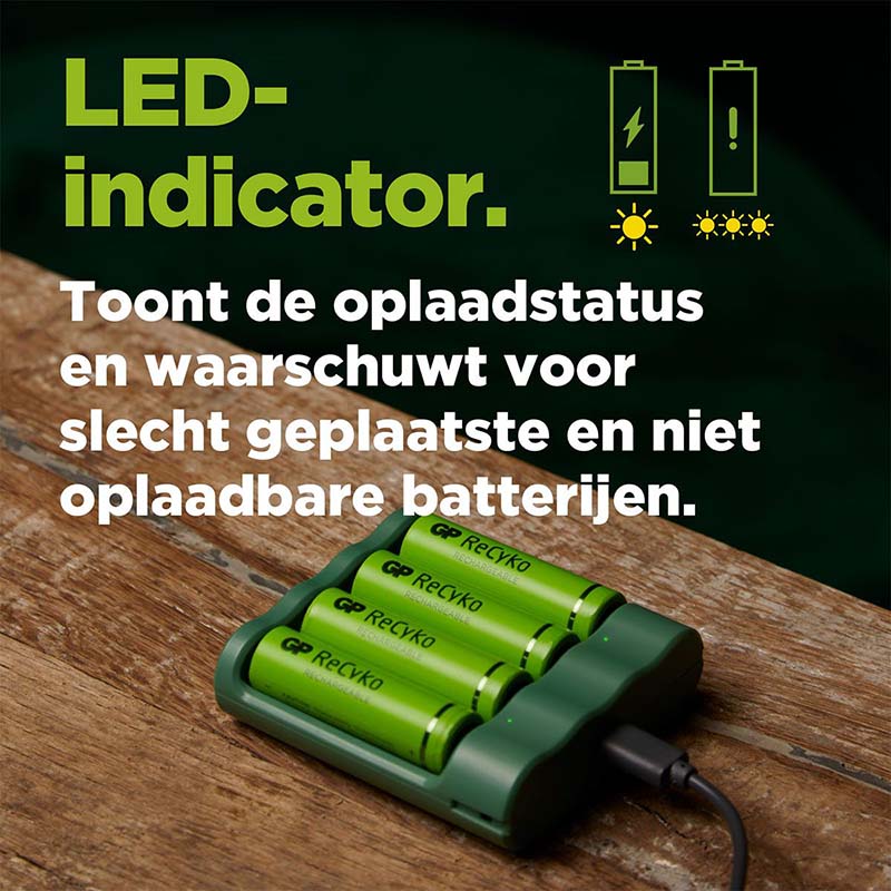 Load image into Gallery viewer, Gp usb batterijlader + 4 x aa-batterijen 2100mah nimh
