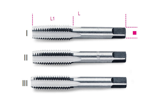 Beta handtappen, grove spoed, metrische draad verchroomd staal 430 6 - 004300006