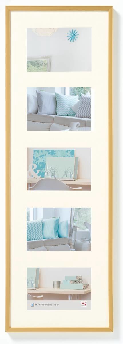 Walther new lifestyle - kunststof galerij - fotoformaat 5 x 10x15 cm - goud