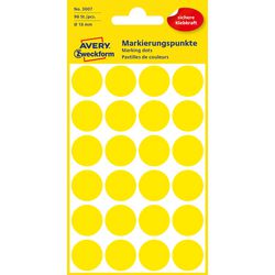 Markeringspunten avery zweckform 3007 geel 96 stuks