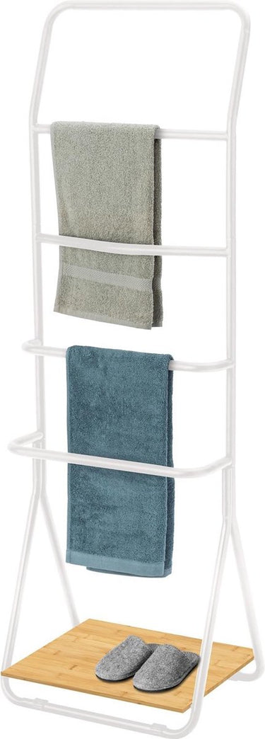 Wenko handdoekhouder verona wit glans 51x157cm - handdoekrek - handdoekenrek - handdoekstang vrijstaand