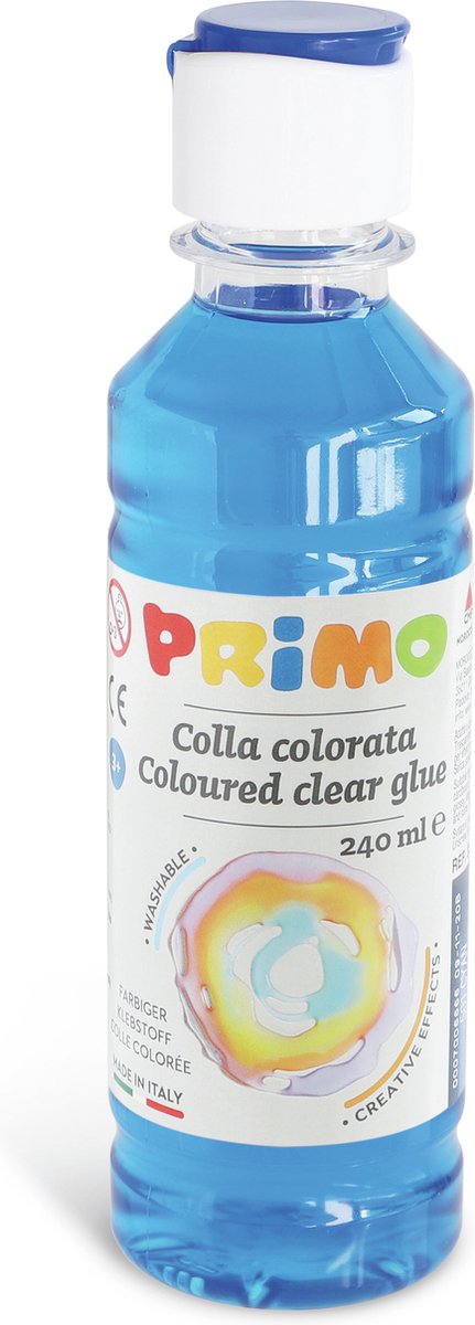 Primo lijm op waterbasis blauw 240ml - knutselplezier voor kinderen.