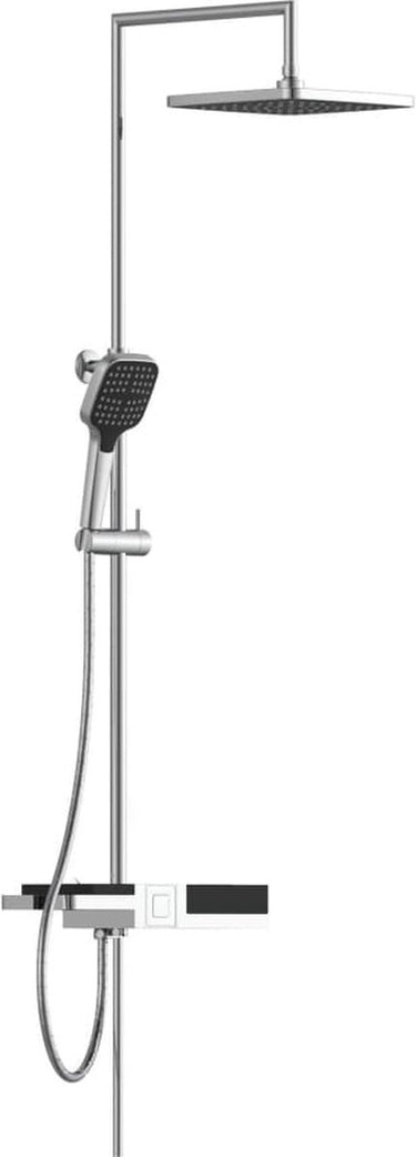 Schütte blueperl douchesysteem - regendouche - geïntegreerd planchet - met push-button omsteller - chroom zwart