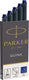 Parker lange vulpen inktpatronen - blauwe quink inkt - 5 stuks