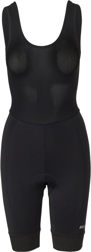 Agu essential - bibshort - fietsbroek - wielrenbroek - dames - m - zwart - comfort mesh bretels - elastische manchetten - reflecterende details