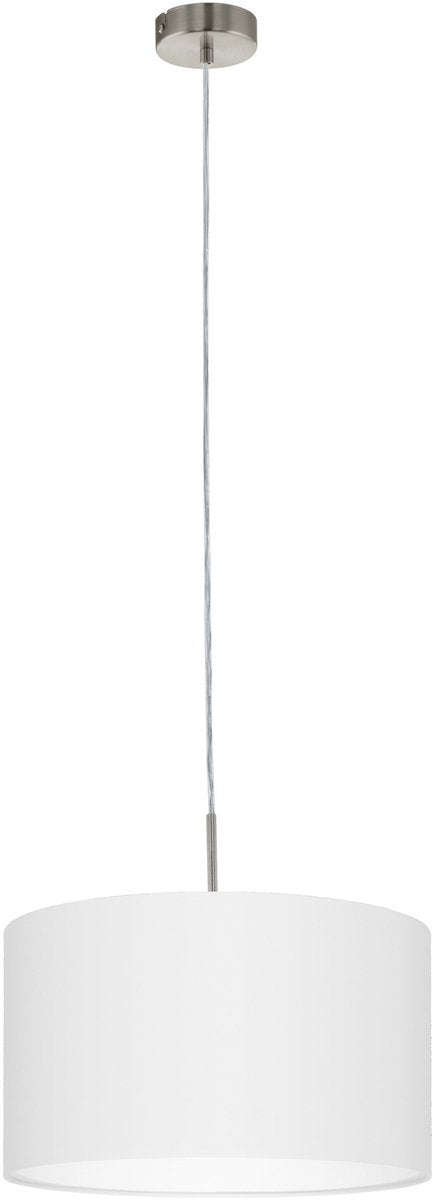 Eglo pasteri - hanglamp - 1 lichts - ø38 cm - nikkel-mat - wit