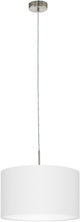 Eglo pasteri - hanglamp - 1 lichts - ø38 cm - nikkel-mat - wit