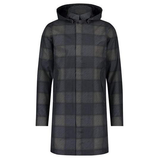 Puch mac regenjas heren blauw marineblauw ruit