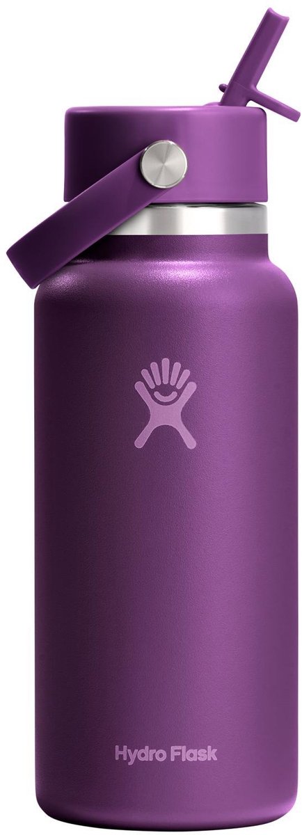Hydro flask wide mouth flex straw cap drinkfles (946 ml) - beachplum purple