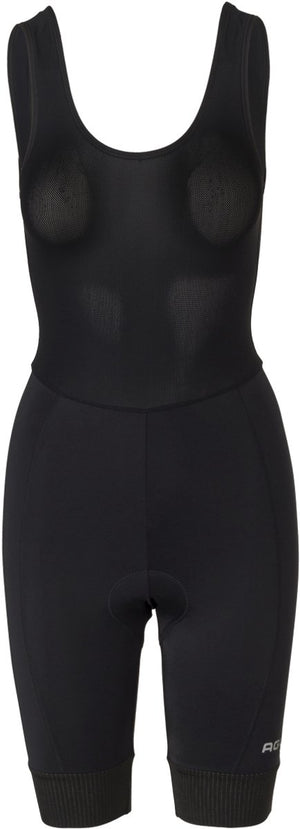 Agu essential - bibshort - fietsbroek - wielrenbroek - dames - zwart - core pad zeem - mesh bretels - elastische manchetten - reflecterende details - s