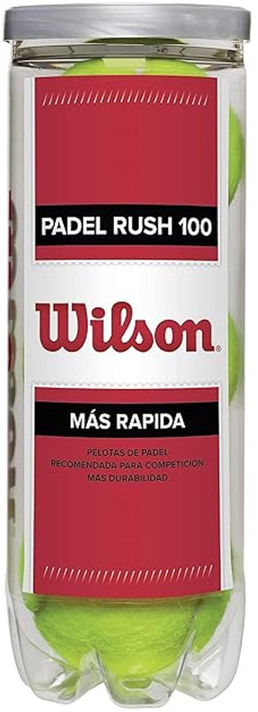 Wilson padel rush100 padelballen koker 3-stuks