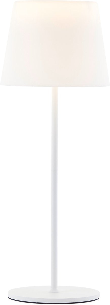 Brilliant ag brilliant cappo - buiten tafellamp - led 2.5w - 190 lm - 3000k - wit en rgb kleuren - usb oplaadbaar - 3 steps dimbaar - ip44 - wit