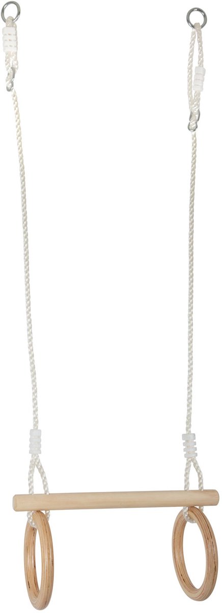 Load image into Gallery viewer, Small foot - houten trapeze met gymnastiekringen, 100cm
