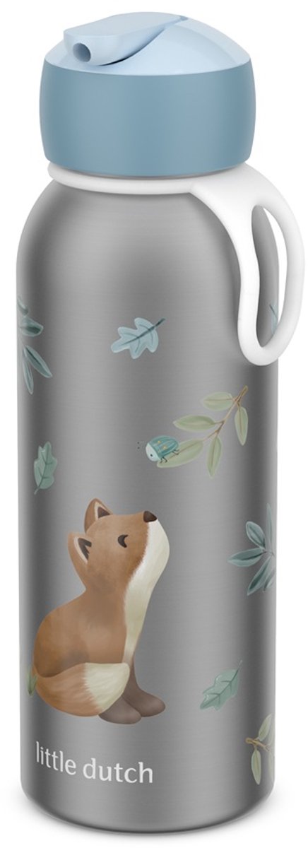 Mepal isoleerfles flip-up campus little dutch - 350 ml - 12 uur koud 4 uur warm - drinkfles met rietje voor kinderen - forest friends