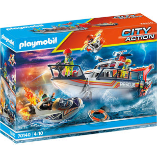 Load image into Gallery viewer, Playmobil 70140 redding op zee: brandbestrijdings missie met reddingscruiser
