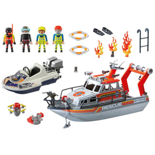 Load image into Gallery viewer, Playmobil 70140 redding op zee: brandbestrijdings missie met reddingscruiser
