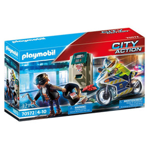 Playmobil city action politiemotor achtervolging van de geldrover - 70572
