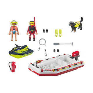 Load image into Gallery viewer, PLAYMOBIL Action Heroes Brandweerboot met Waterscooter 71464
