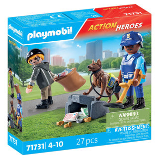Load image into Gallery viewer, Playmobil action heroes politiehond met boef - 71731
