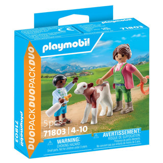 Load image into Gallery viewer, Playmobil 71803 boer met kalf | 2 stuks

