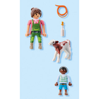 Load image into Gallery viewer, Playmobil 71803 boer met kalf | 2 stuks
