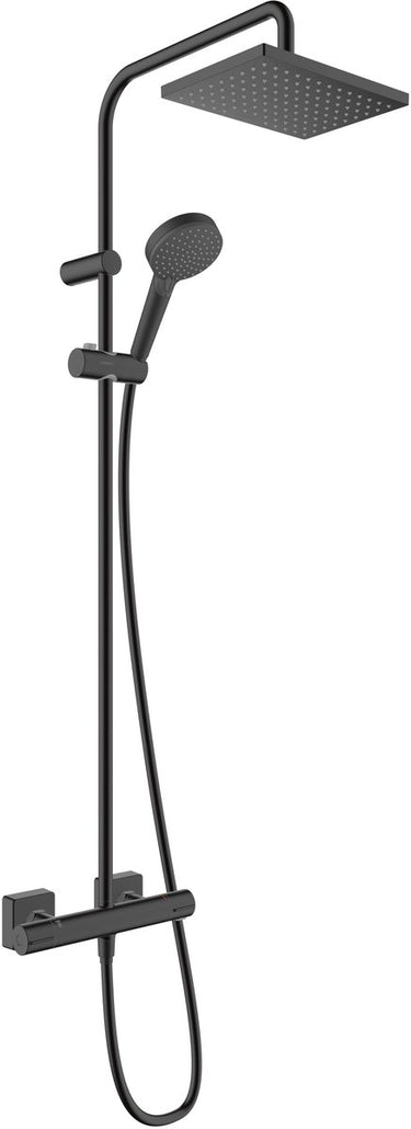 Hansgrohe vernis shape - showerpipe - 230mm maat - 1 straalfunctie - mat zwart - met thermostaat