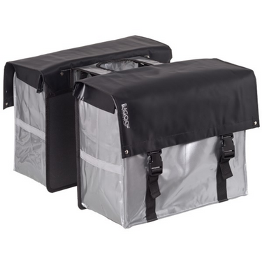 Bagoo bisonyl dubbele fietstas 58l zwart zilver