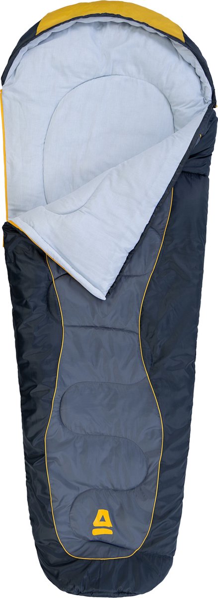 Abbey camp slaapzak - mummie model - grijs - 220 x 80 cm - tochtrand