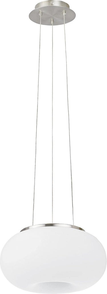 Eglo optica - hanglamp - 2 lichts - ø280mm. - nikkel-mat - wit