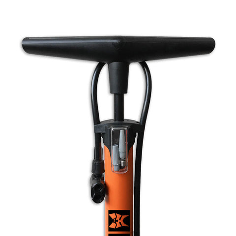 Lynx bicycle pump with manometer orange