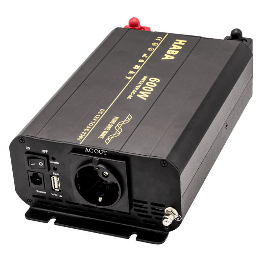 Pure sine wave omvormer camper en caravan - 600w