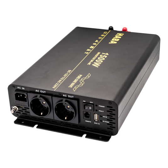 Pure sine wave omvormer camper en caravan - 1500w met ac-prioriteit