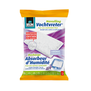 Bison vochtvreter® navulzak lavendel 450 g, lavendelgeur, geschikt voor vochtvreter®, bestrijd hoge luchtvochtigheid, geen batterij nodig, ook geschikt voor caravans en campers