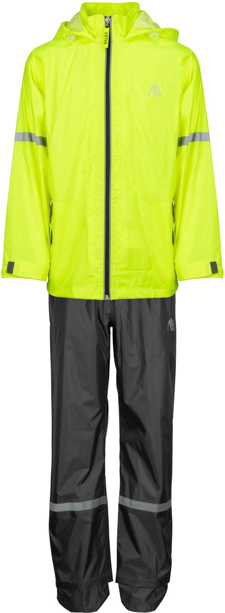 Ralka regenpak waterdicht ademend - junior - reflectie - fluorgeel - 152