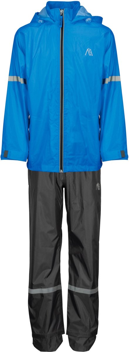 Ralka regenpak waterdicht ademend - junior - reflectie - blauw - 116