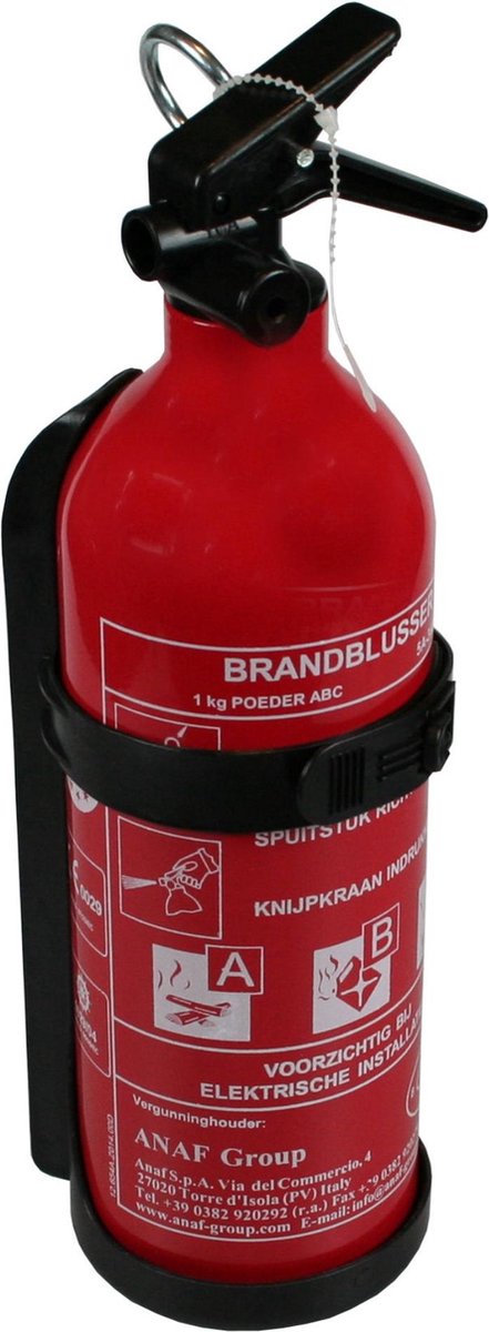 Benson compacte poederblusser - 1 kg - geschikt voor brandklassen a, b en c - inclusief bevestigingsbeugel