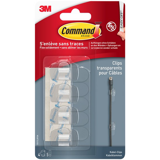 3m 1071798 - command™ ronde transparantekabelklemmen | 9 stuks