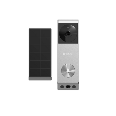 Ezviz ep3x pro – draadloze video deurbel – dual-lens 2k hd – geen abonnement – 32gb opslag – ai detectie - incl. zonnepaneel - zilver - 1 stuk