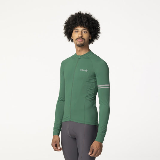 Solid fietsshirt lange mouwen performance mystic green heren