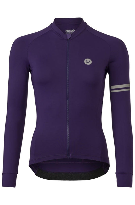Solid fietsshirt lange mouwen performance paars dames