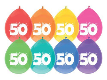 Haza ballonnen 50 jaar pak a 8 stuks
