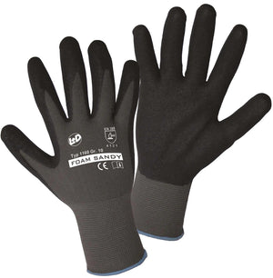 L+d work gloves gr. xl foam sandy
